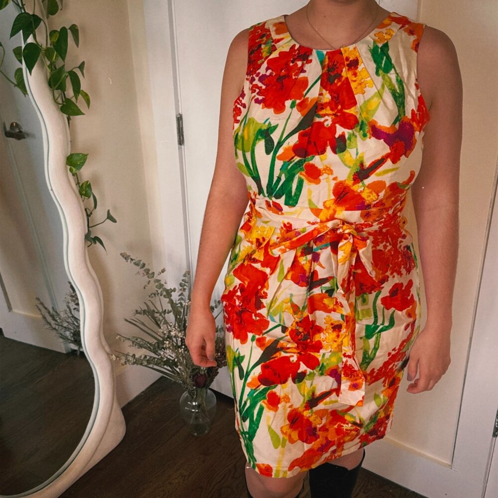 Colorful floral Dress-Evan Picone